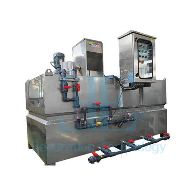 Hệ thống liều lượng polymer được điều khiển bởi PLC với màn hình cảm ứng và máy khuấy lưu trữ 0,75kW